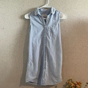 SO Blue and White Striped‎ Midi Dress